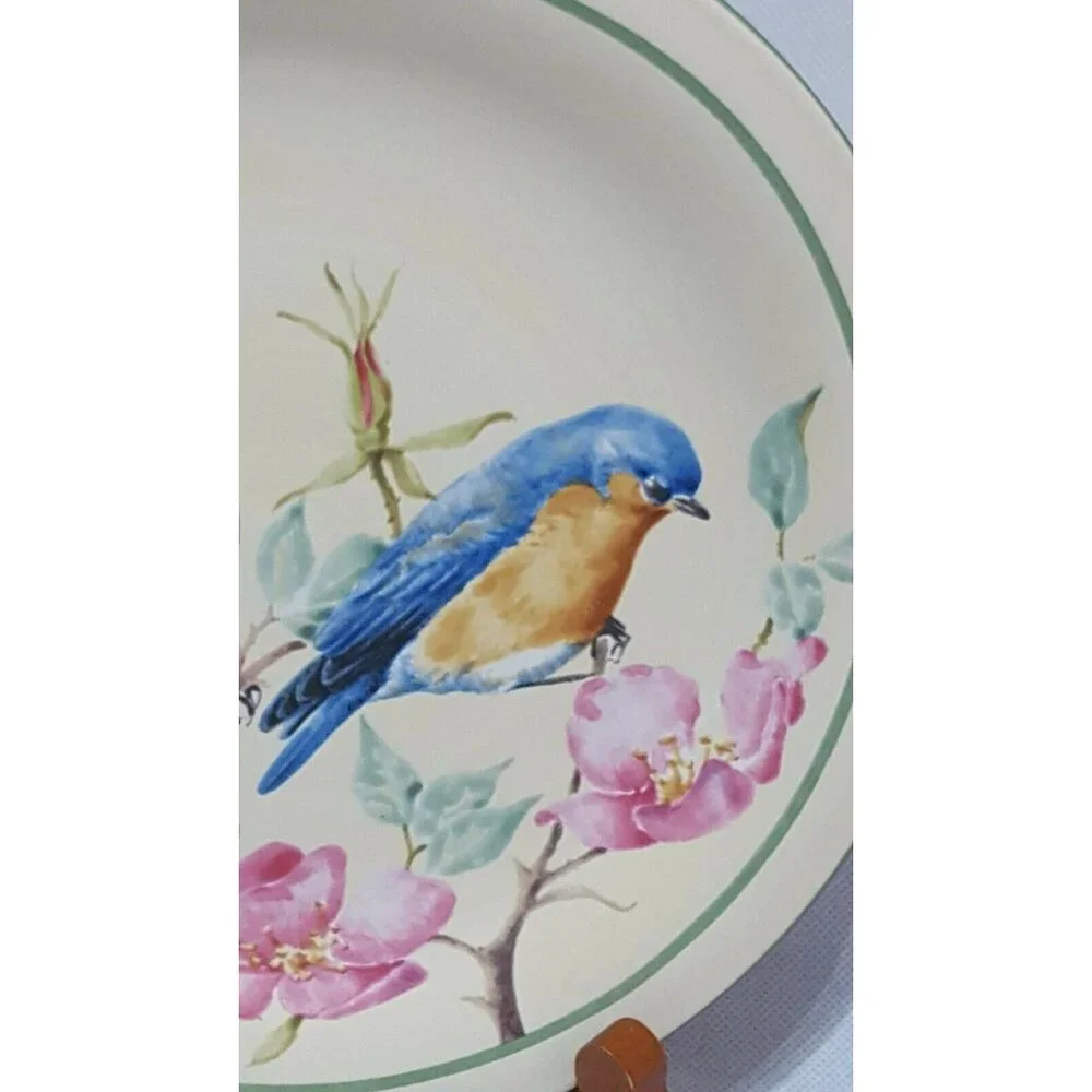 2 Lenox Summer Greetings Eastern Bluebird Catherine McClund Salad Plates‎ 8.5